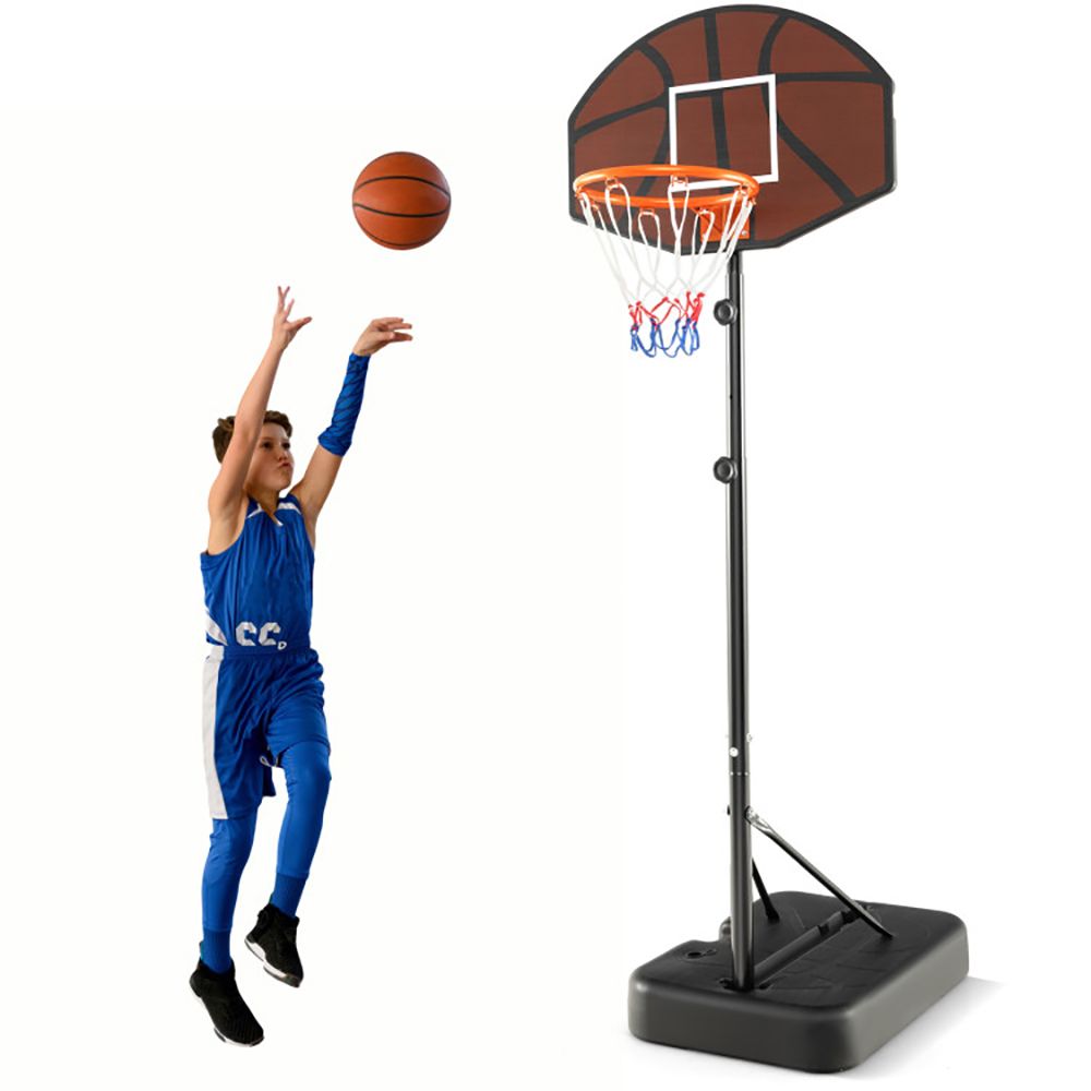 Kids Adjustable Basketball Hoop 5.6-6.5 Feet with Shatterproof Backboard