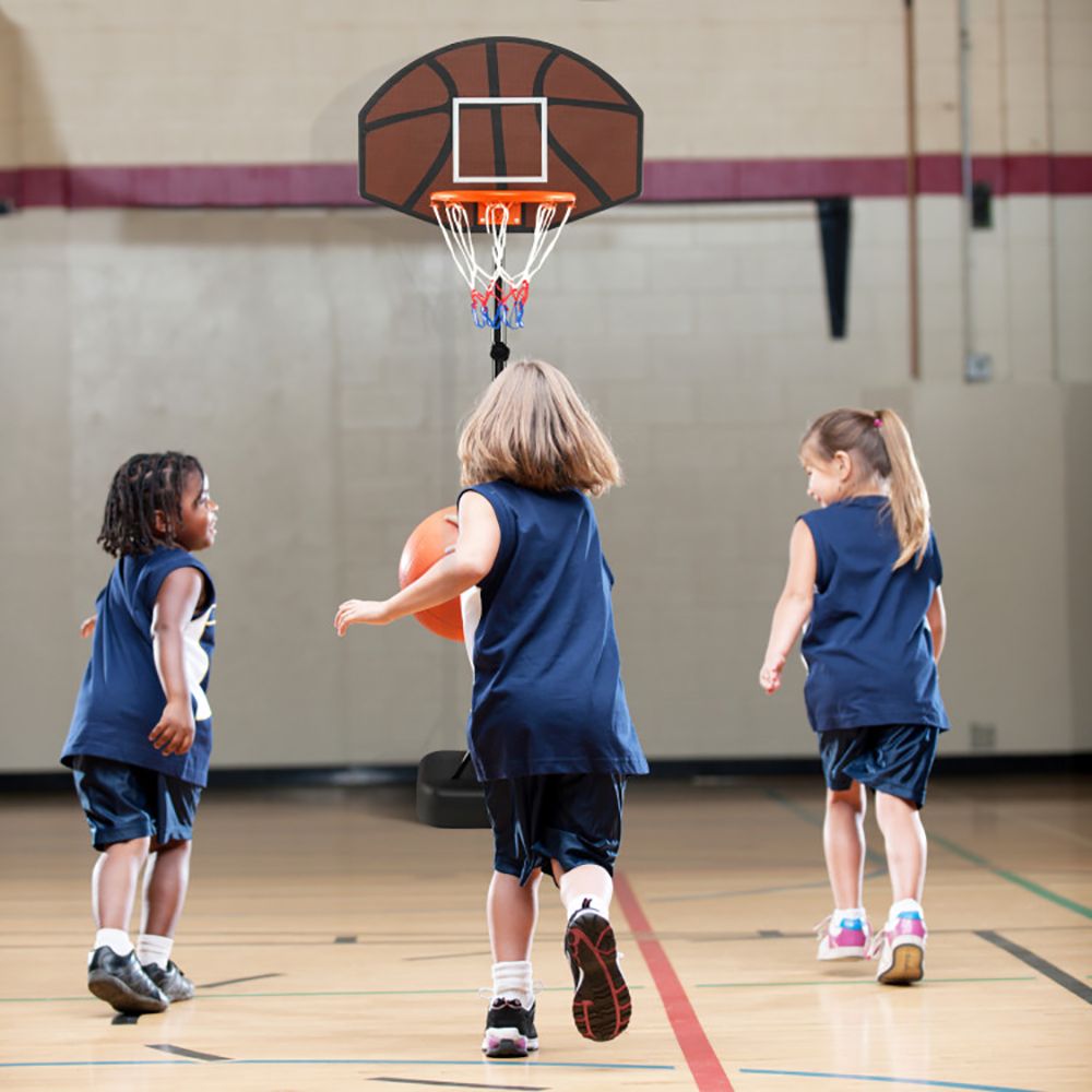 Kids Adjustable Basketball Hoop 5.6-6.5 Feet with Shatterproof Backboard