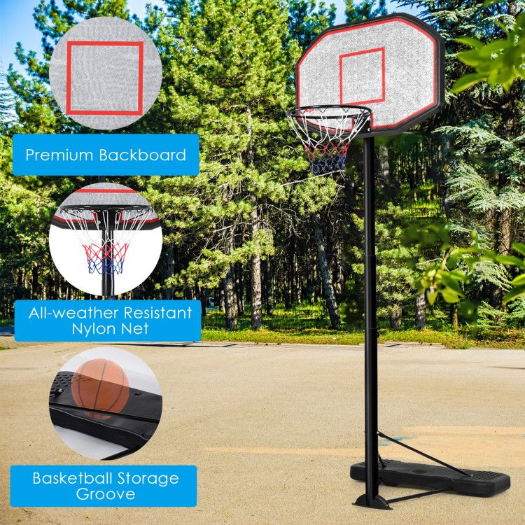 Indoor/Outdoor Height Adjustable Basketball Hoop