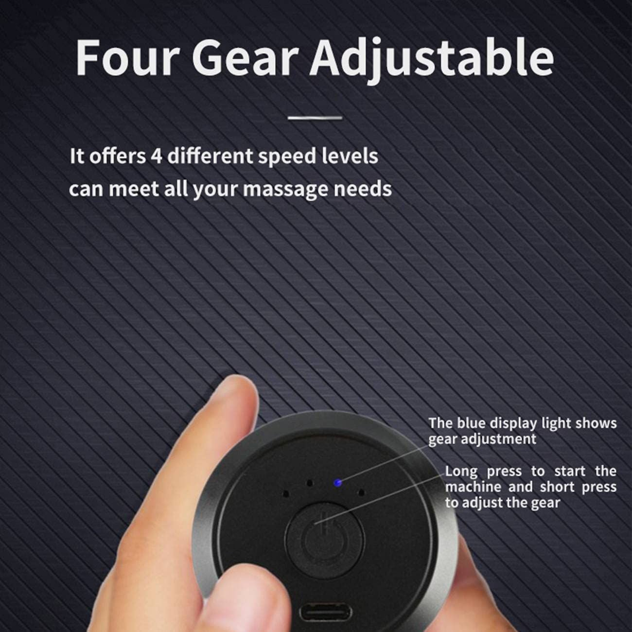 Percussive Gun Deep Tissue with 4 Adjustable Speeds & 4 Heads