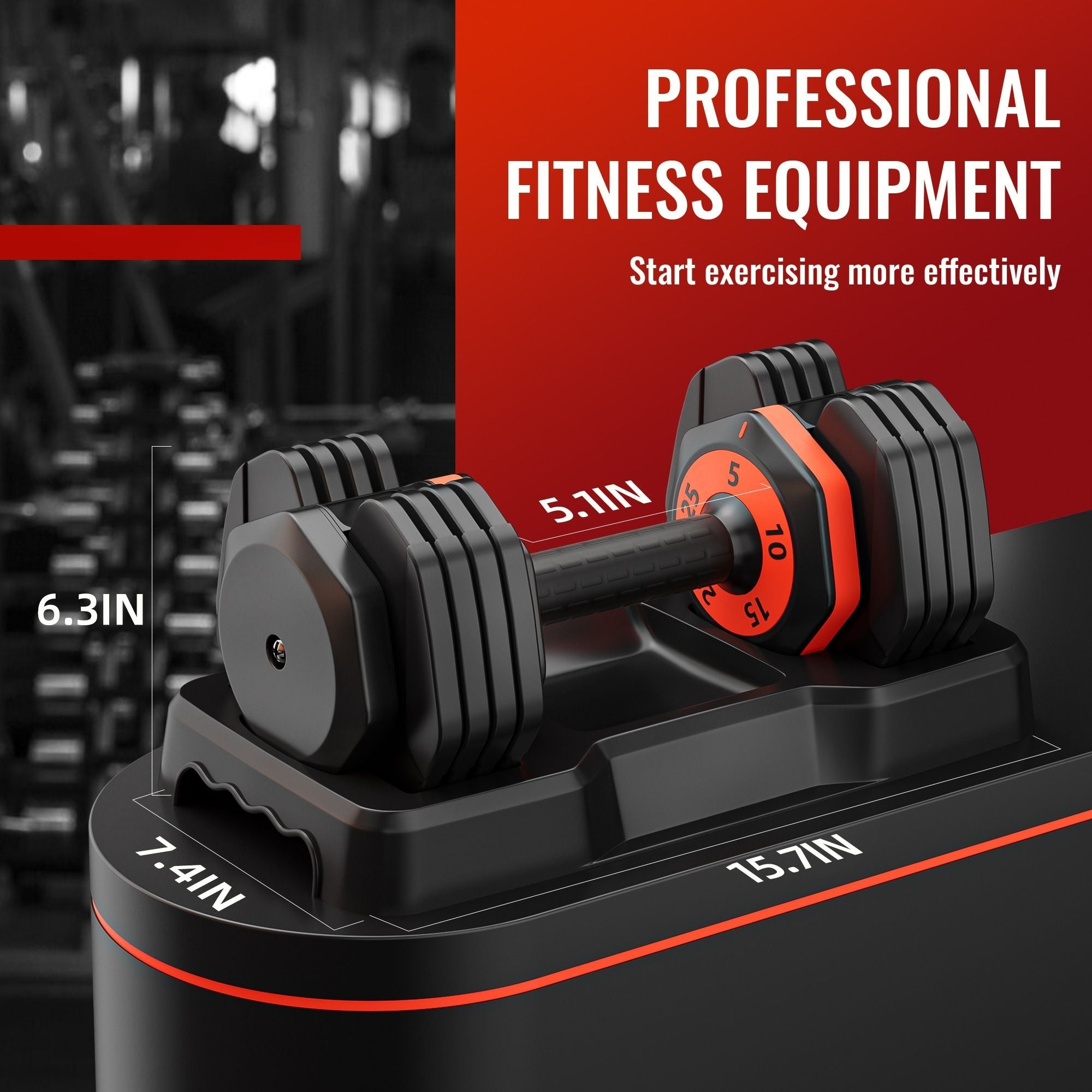 25LB 5-in-1 Single Adjustable Free Dumbbell