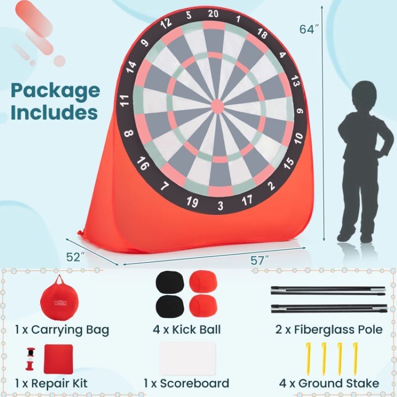 Large Dart Board with Kick Balls