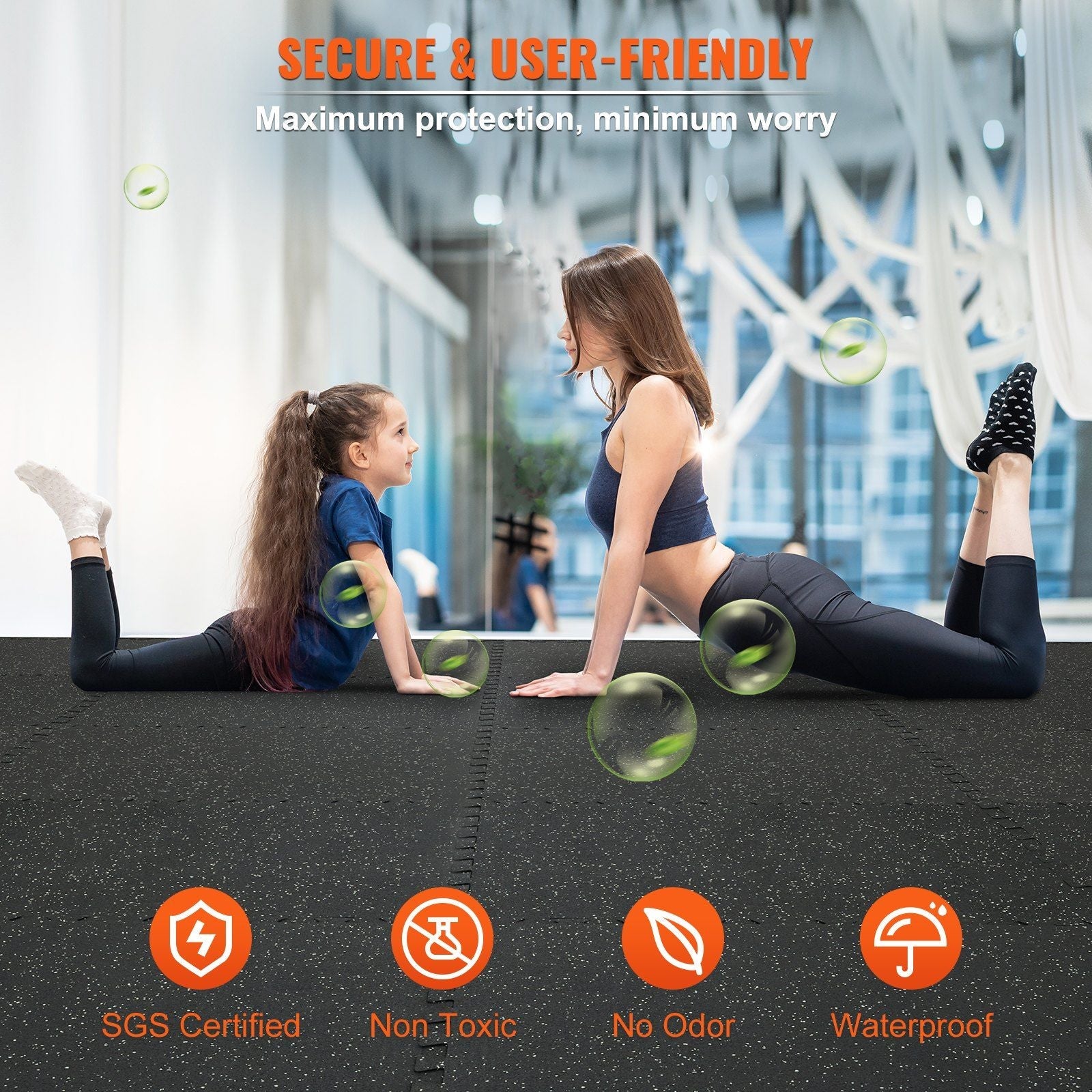 24" by 24" Thick 1/2 inch Gym Floor Mats