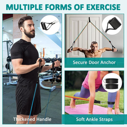 Resistance Bands Set with Door Anchor, Handles & Ankle Straps