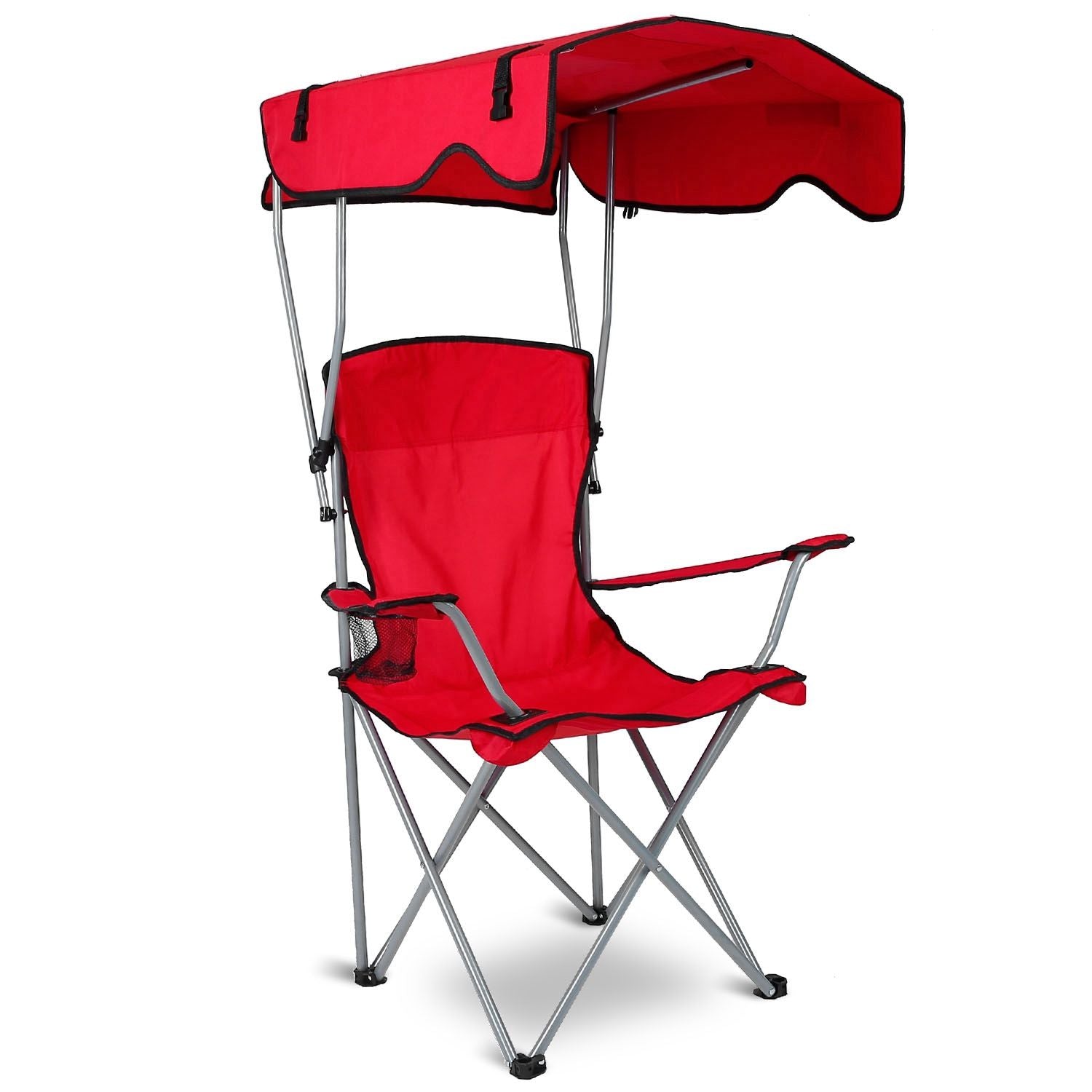 Portable Camping Chair with Adjustable Sunshade Canopy