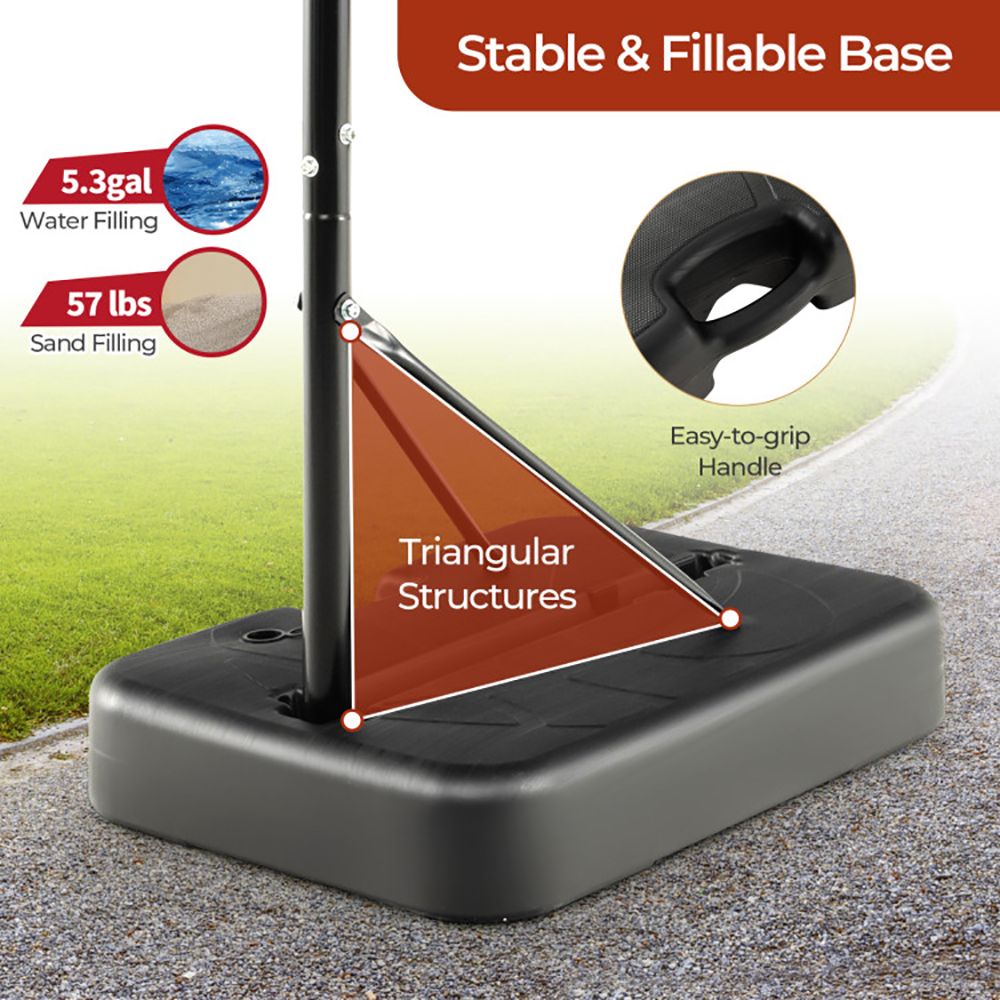 Kids Adjustable Basketball Hoop 5.6-6.5 Feet with Shatterproof Backboard