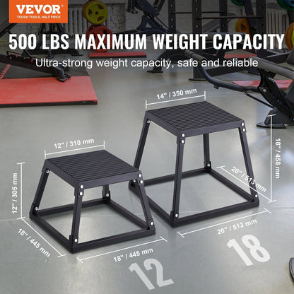 Steel 12 Inch Plyometric Jump Box for Agility Training