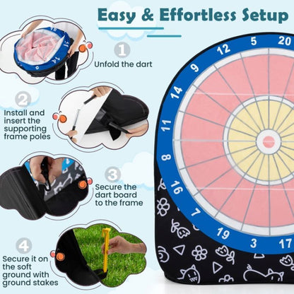 Large Dart Board with Kick Balls