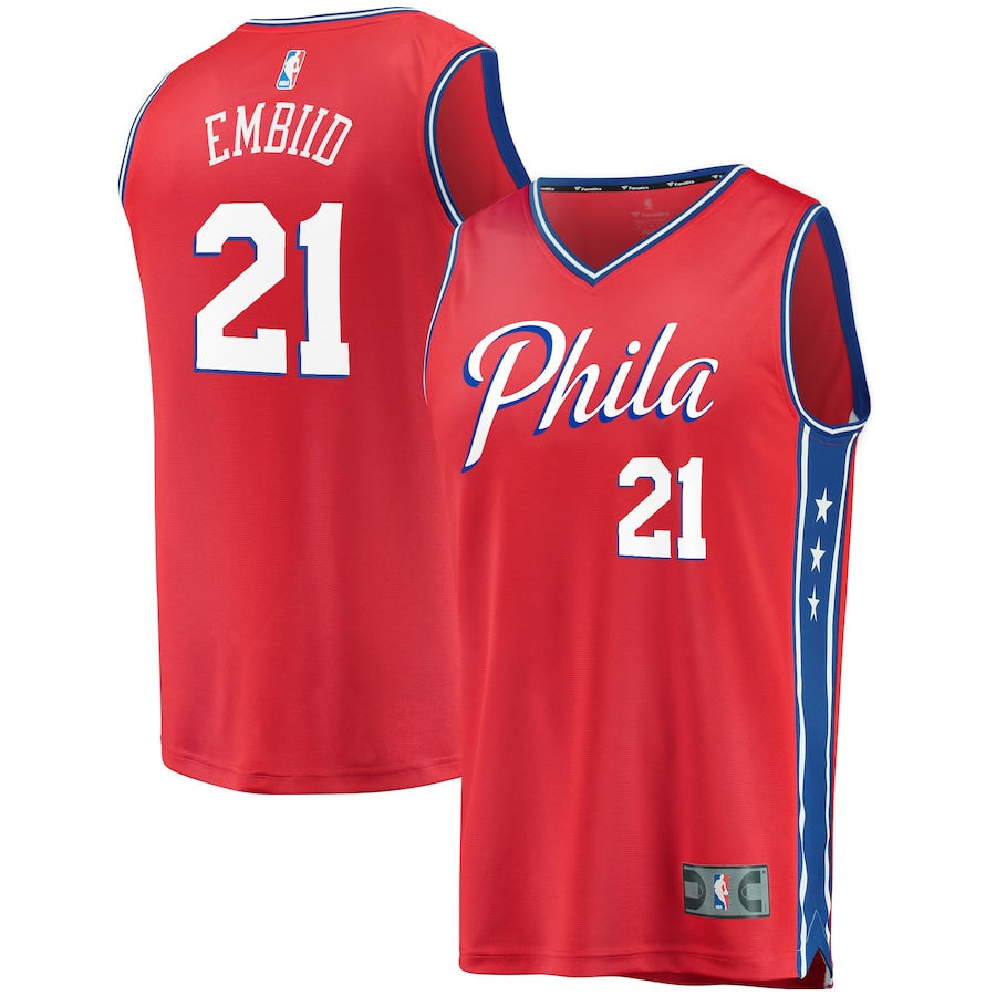Philadelphia 76ers Joel Embiid Red Replica Jersey
