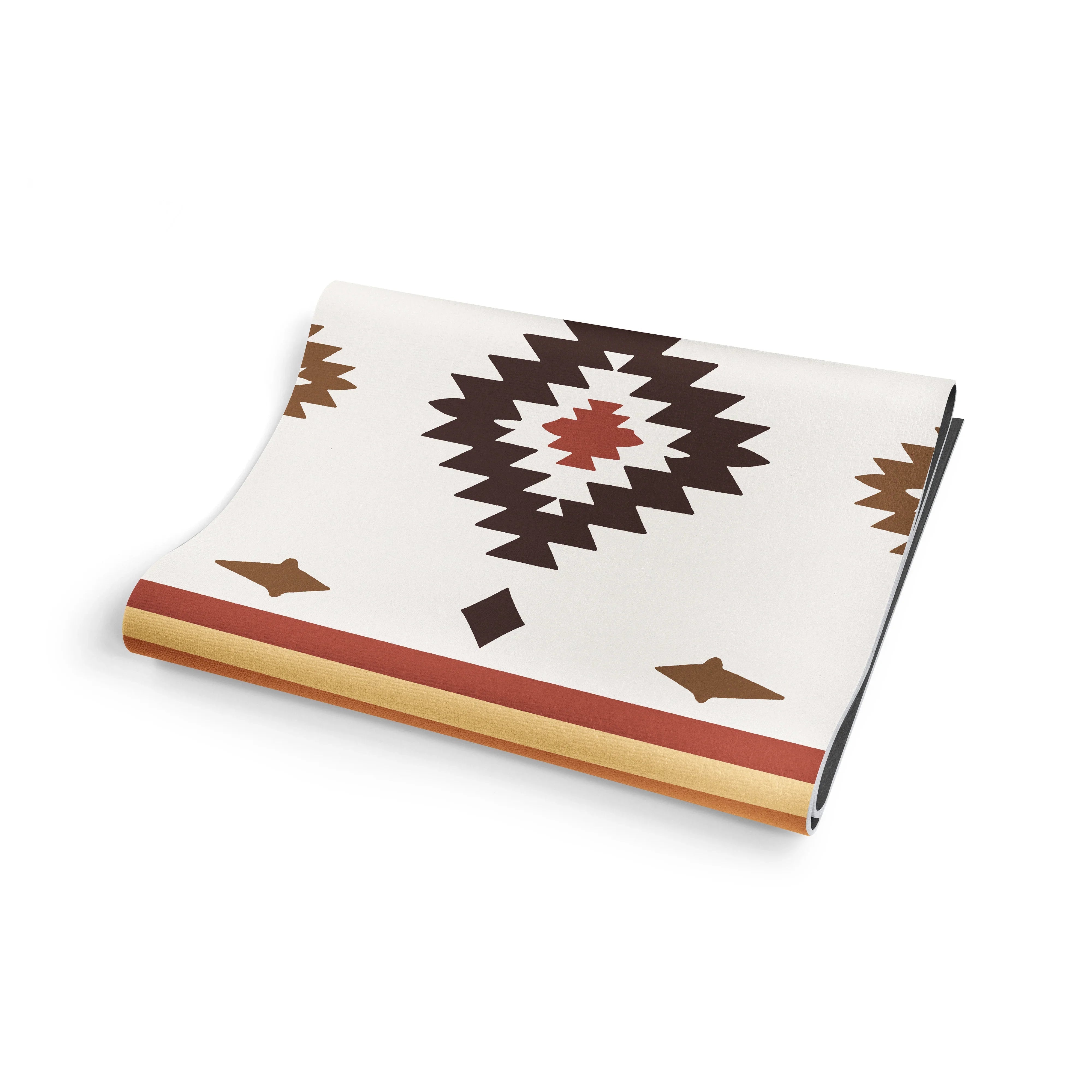 Elk Grove Yoga Mat – 6 Mm Extra Thick, Double-sided Non-slip, Eco-friendly Per With Earth-tone Striped Design | Yune Yoga