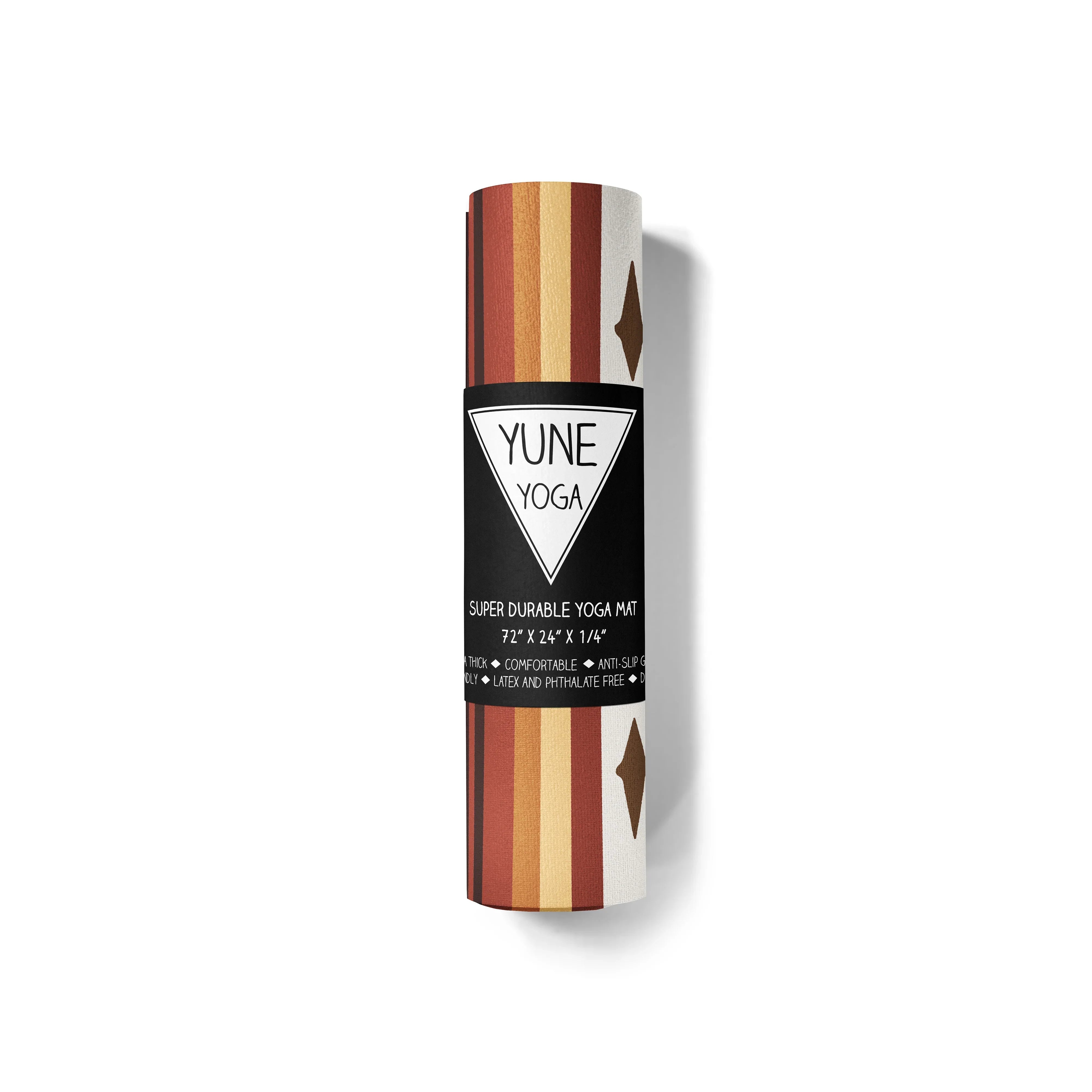Elk Grove Yoga Mat – 6 Mm Extra Thick, Double-sided Non-slip, Eco-friendly Per With Earth-tone Striped Design | Yune Yoga