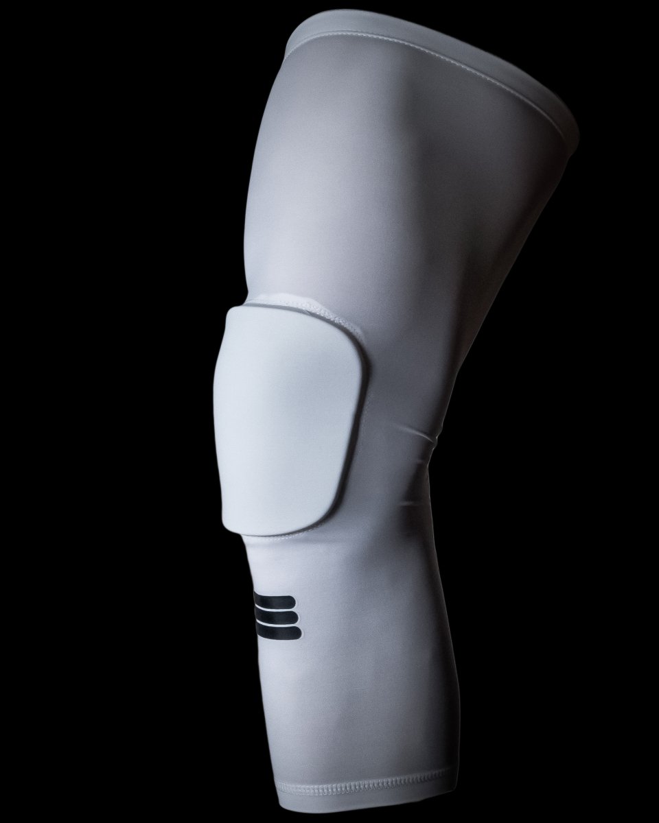 Full-Length Padded White Knee Sleeve