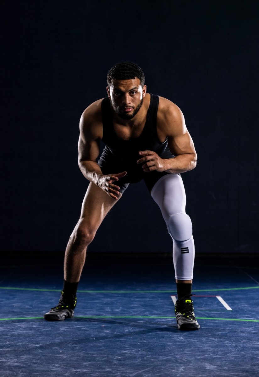 Full-Length Padded White Knee Sleeve