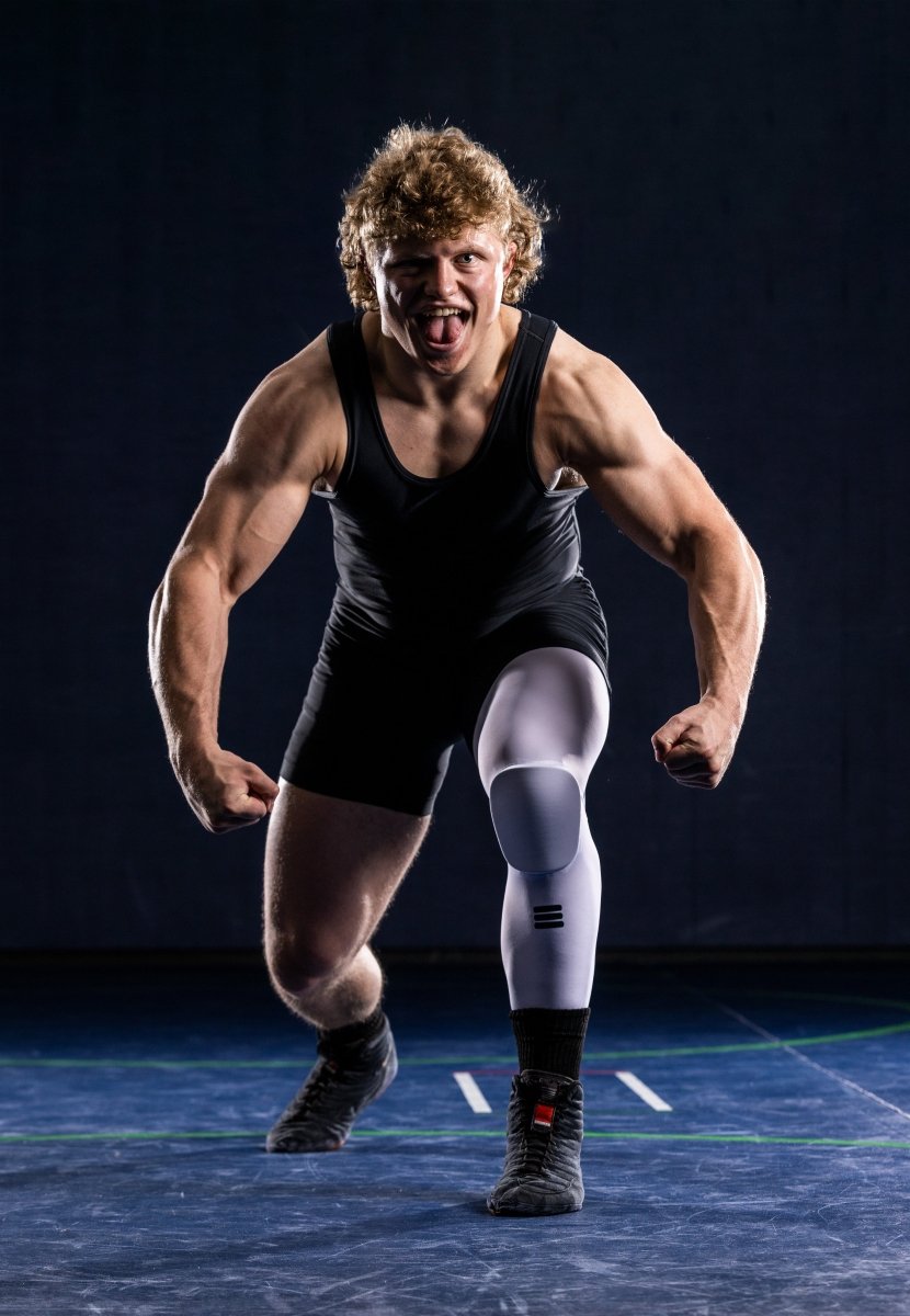 Full-Length Padded White Knee Sleeve