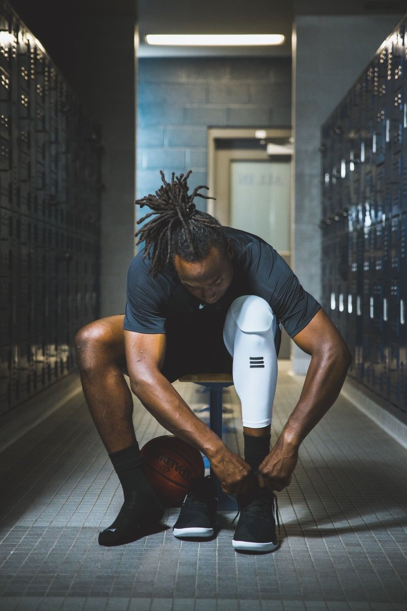 Full-Length Padded White Knee Sleeve