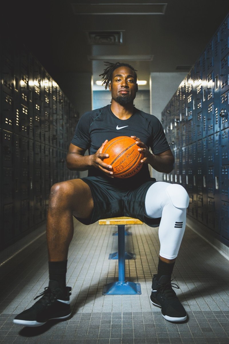 Full-Length Padded White Knee Sleeve