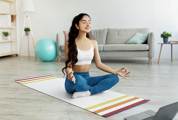 Yune Yoga Striped Yoga Mat Os76