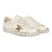 Golden Goose Super-Star Women White Platinum Glitter Sneakers