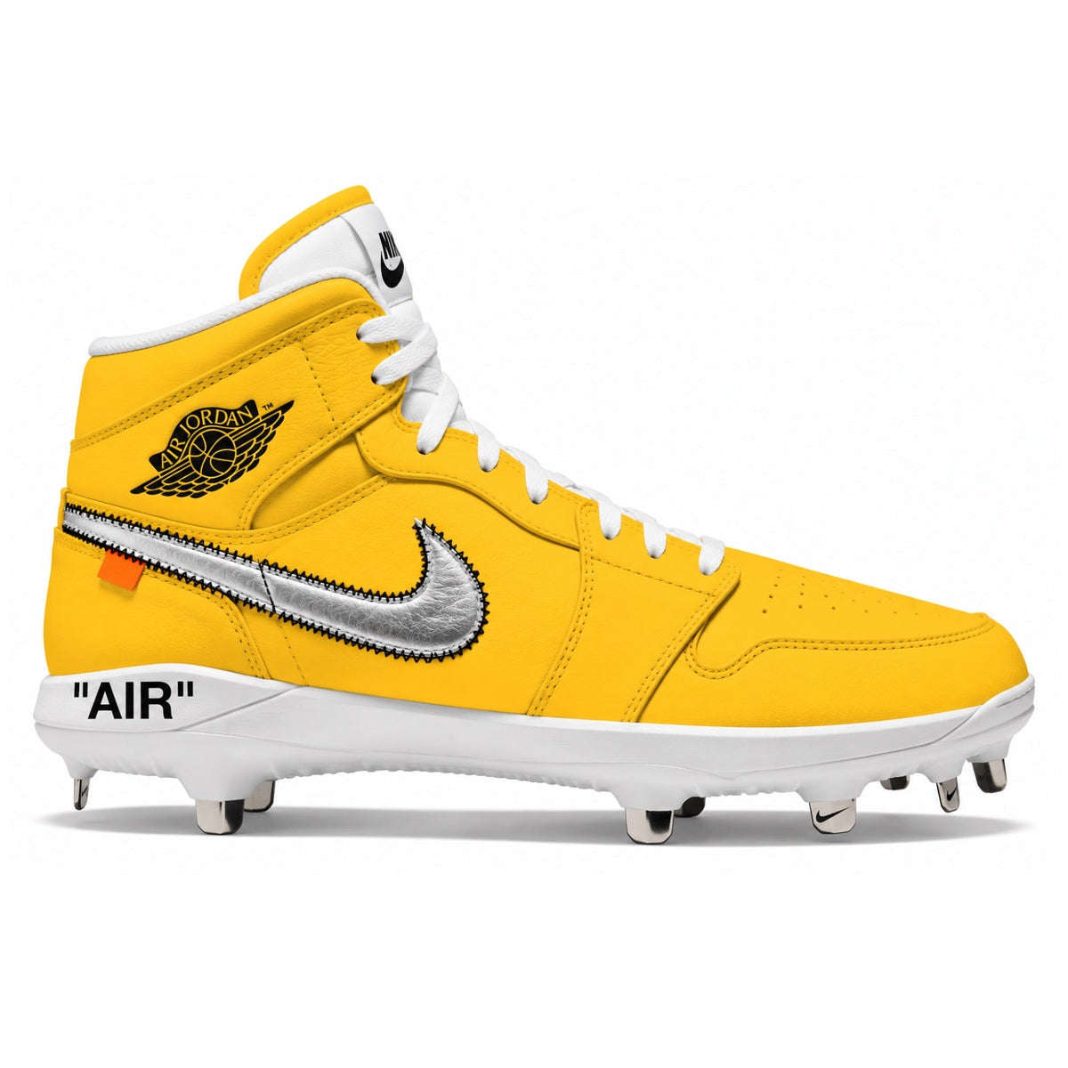 "Golden Yellow Force OW" Jordan 1 Retro Cleats