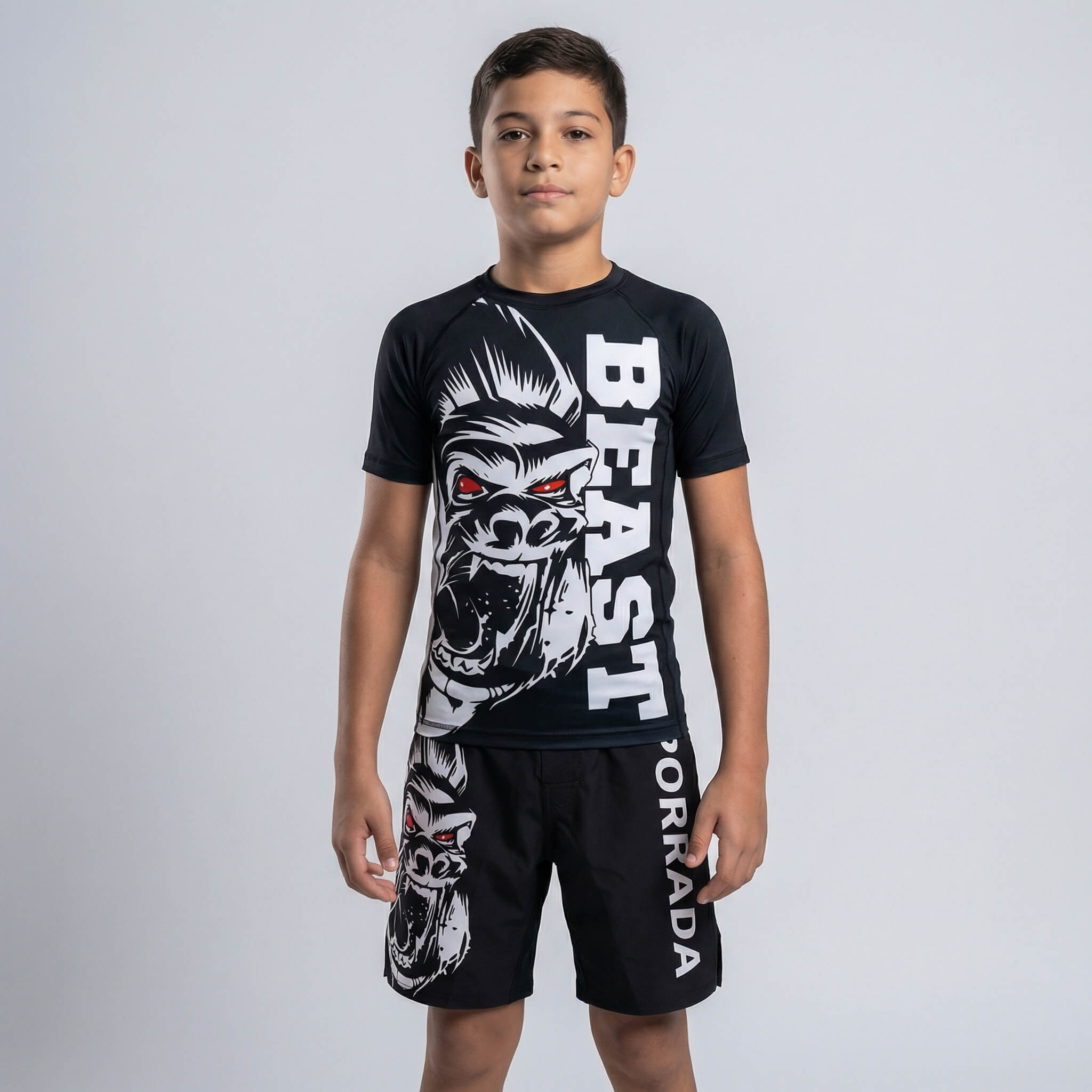 Gorilla Beast Kids Short Sleeve Rash Guard