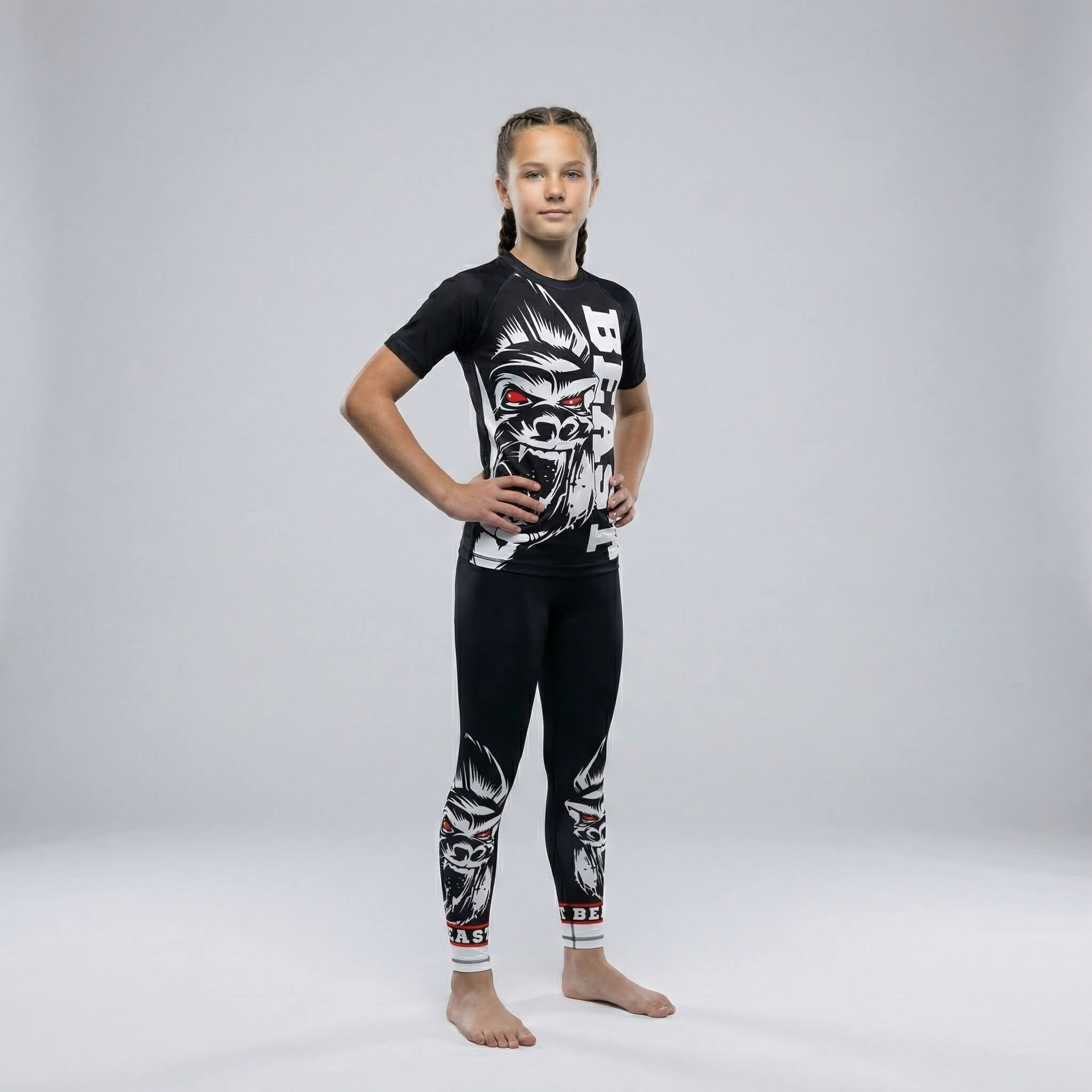 Gorilla Beast Kids Short Sleeve Rash Guard