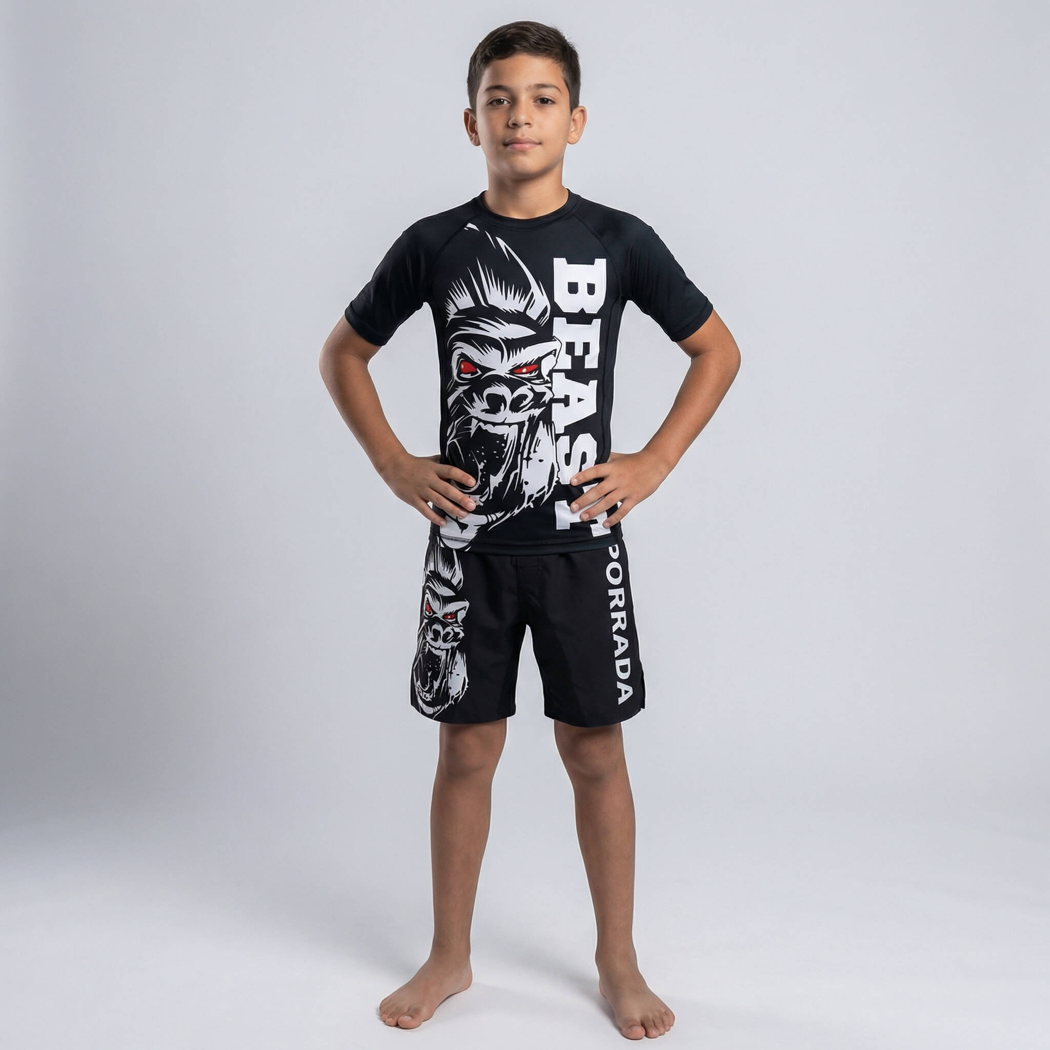 Gorilla Beast Kids Short Sleeve Rash Guard