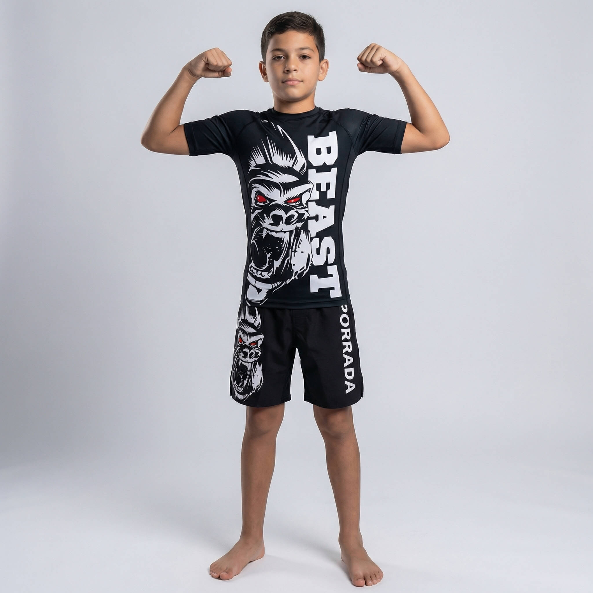 Gorilla Beast Kids Short Sleeve Rash Guard