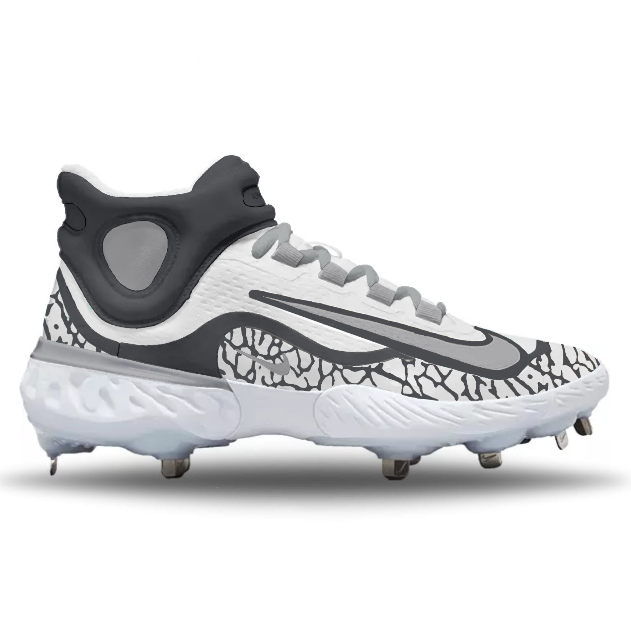 Nike "Graphite Gray" Alpha Huarache Elite 4 Mid Baseball & Softball Cleats