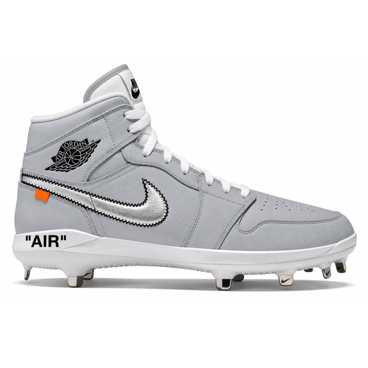 "Gray Force OW" Jordan 1 Retro Cleats