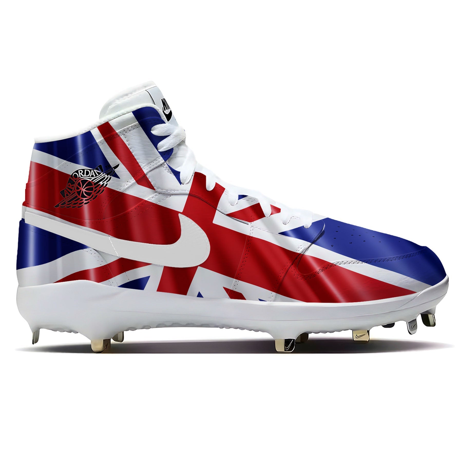 "Great Britain Waving Flag" Nike Jordan 1 Retro Football Cleats