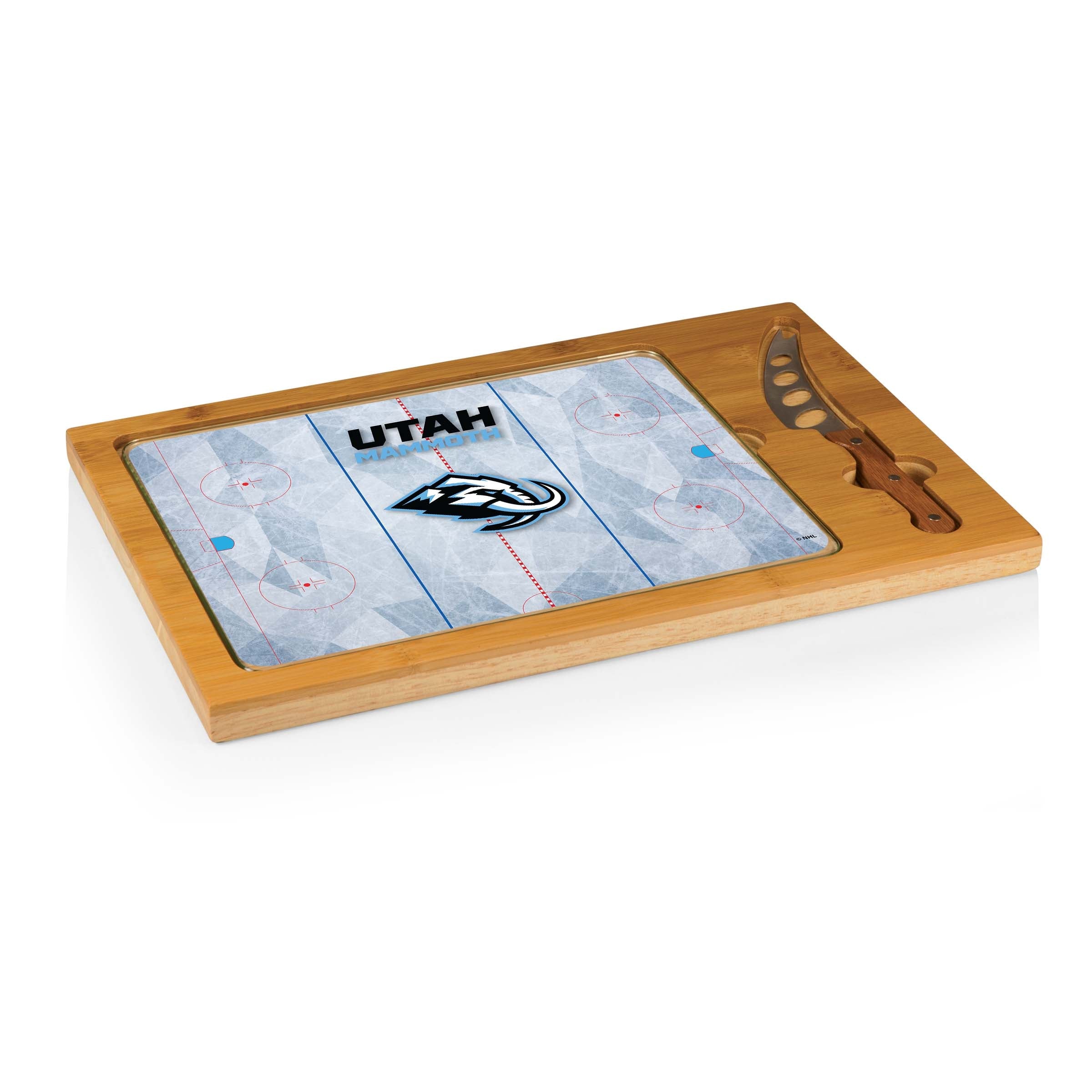 Utah Mammoth Icon Glass Top Cutting Board & Knife Set