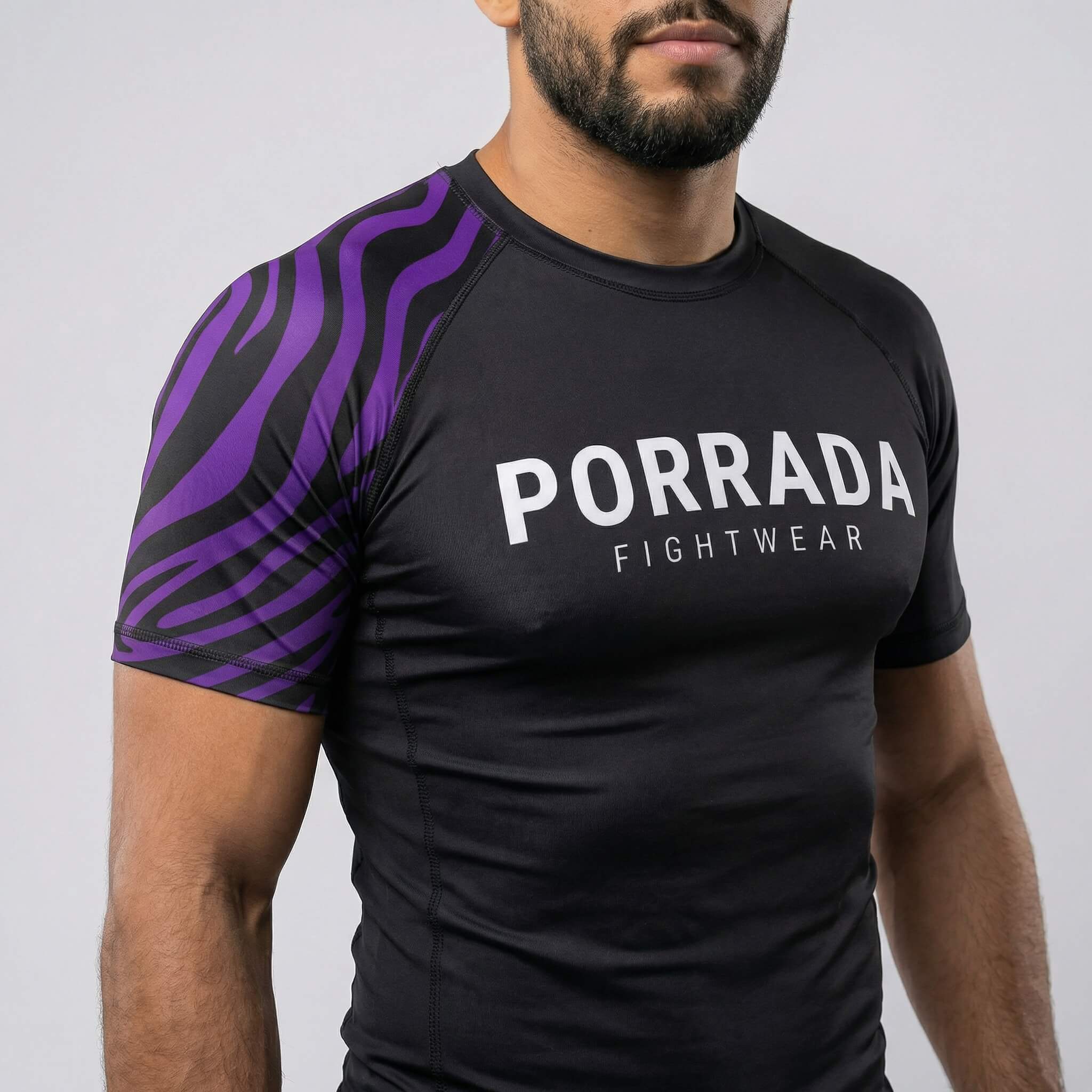 IBJJF Purple Ranked Short Sleeve Rash Guard