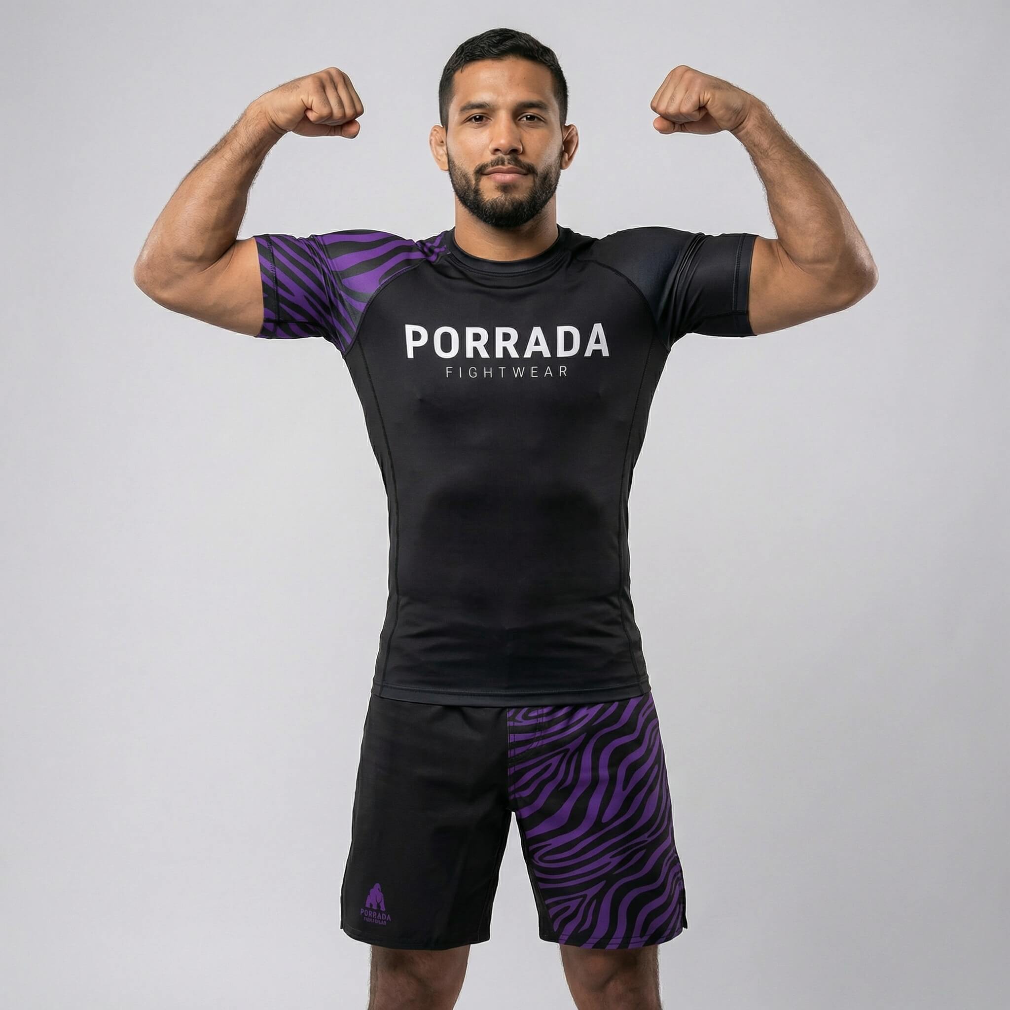 IBJJF Purple Ranked Short Sleeve Rash Guard