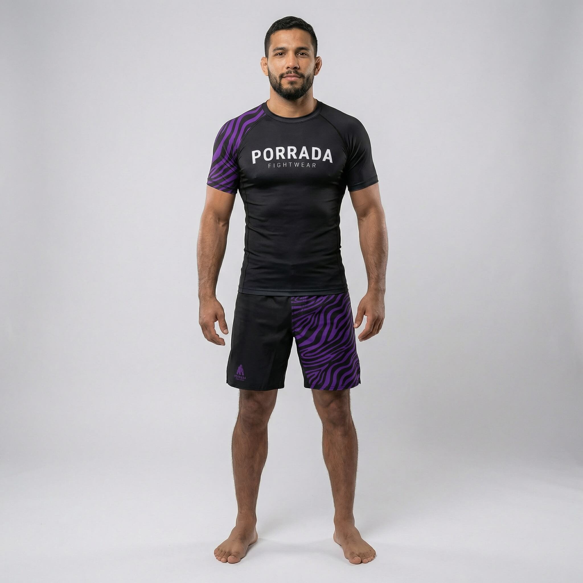 IBJJF Purple Ranked Short Sleeve Rash Guard