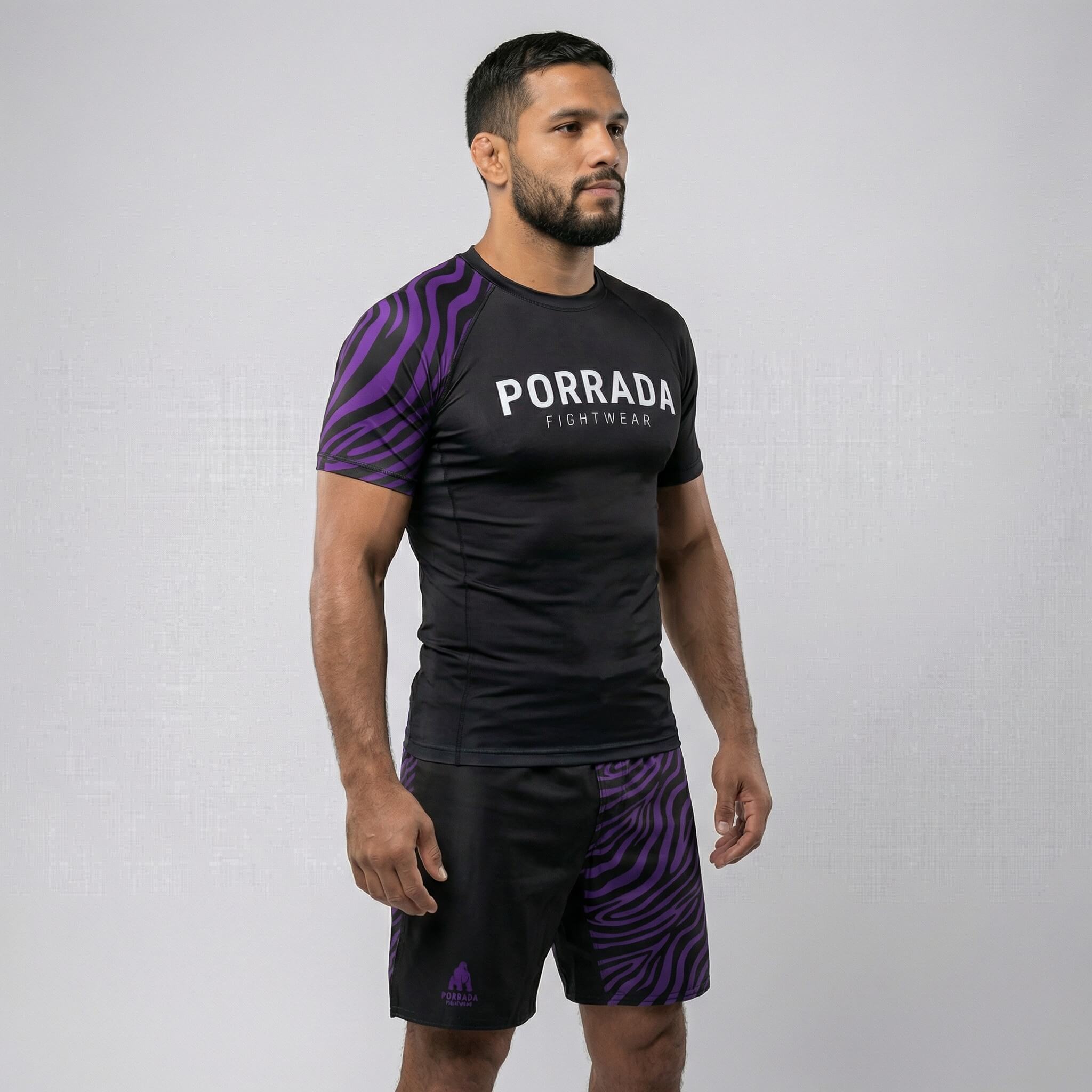 IBJJF Purple Ranked Short Sleeve Rash Guard