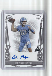 2023 Leaf Trinity Drake Maye #BA-DM1 Autographed #/99 Rookie Football Card