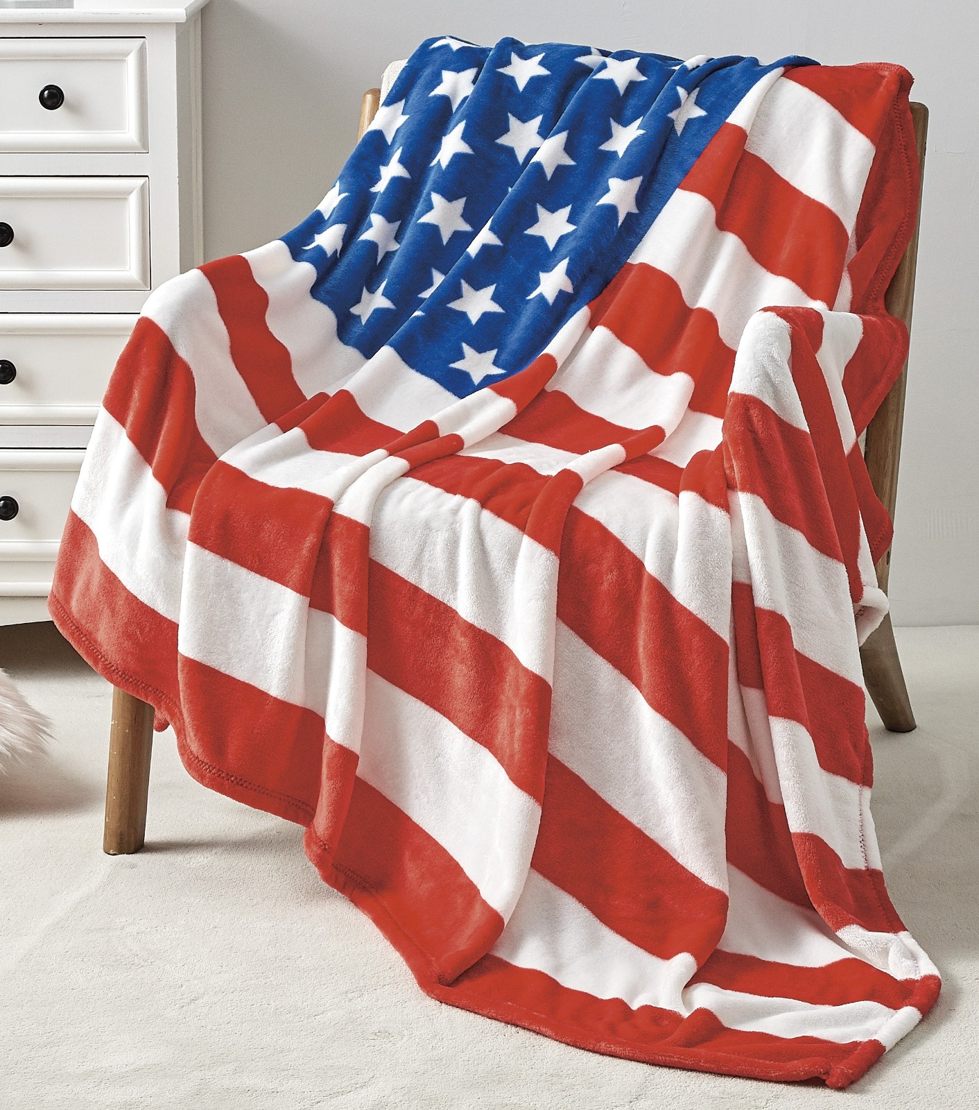 American USA Flag Oversized 50x70" Throw Blanket