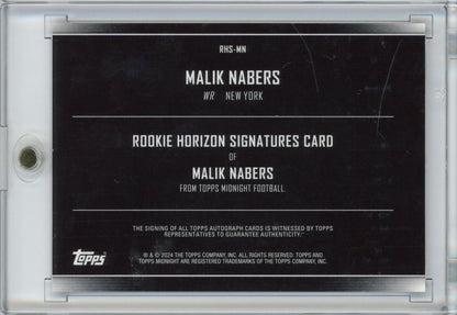Malik Nabers 2024 Topps Midnight Horizons Autograph Rookie Football Card