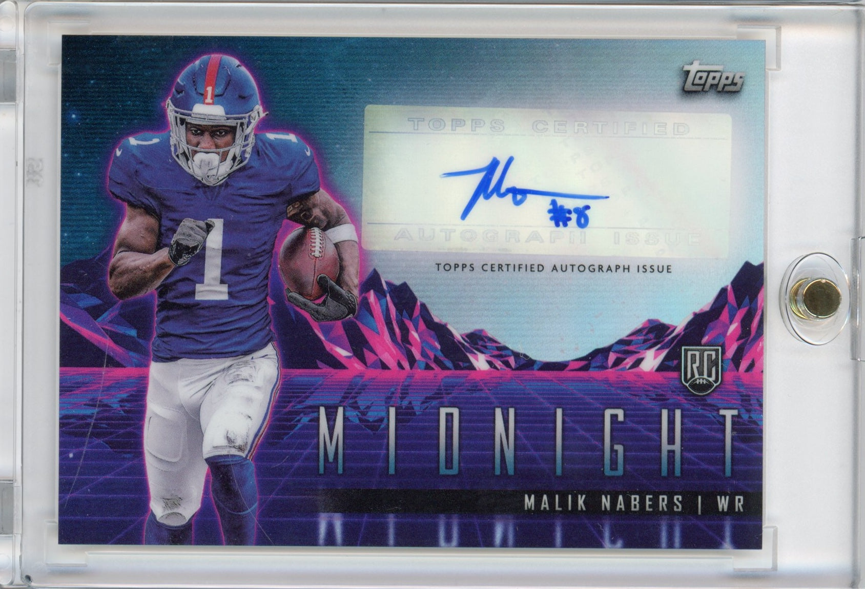 Malik Nabers 2024 Topps Midnight Horizons Autograph Rookie Football Card