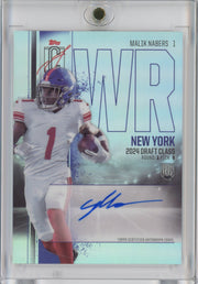 Malik Nabers 2024 Topps Signature Class Chrome Autograph Variation New York Giants Rookie Football Card