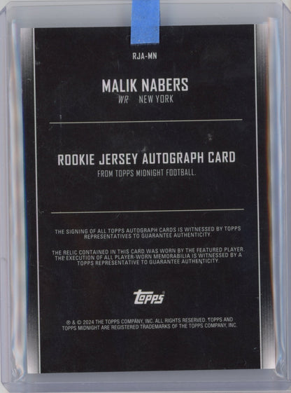 2024 Topps Midnight Malik Nabers #RJAMN RPA Auto New York Giants Rookie RC Football Card