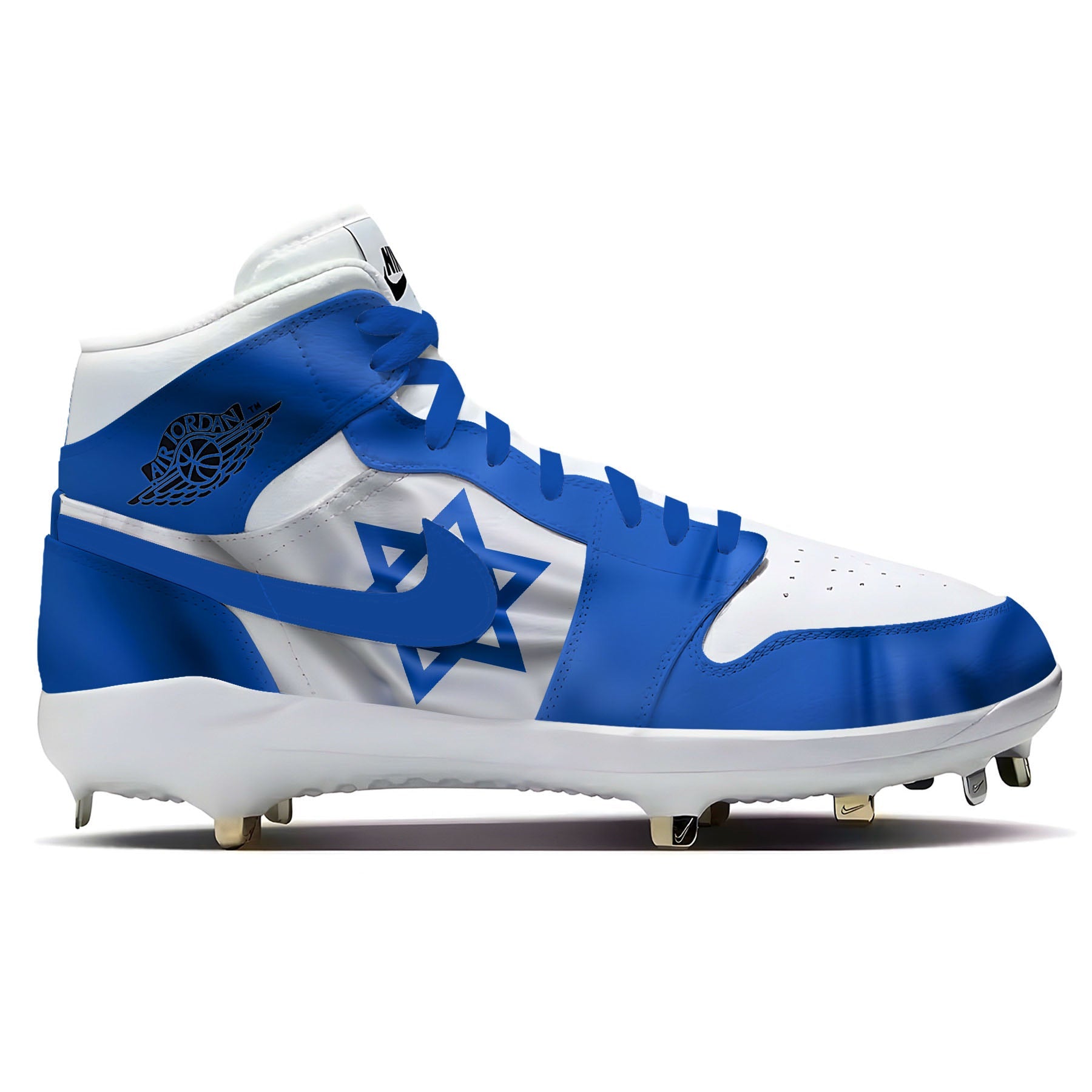 "Israel Waving Flag" Jordan 1 Retro Baseball Cleats