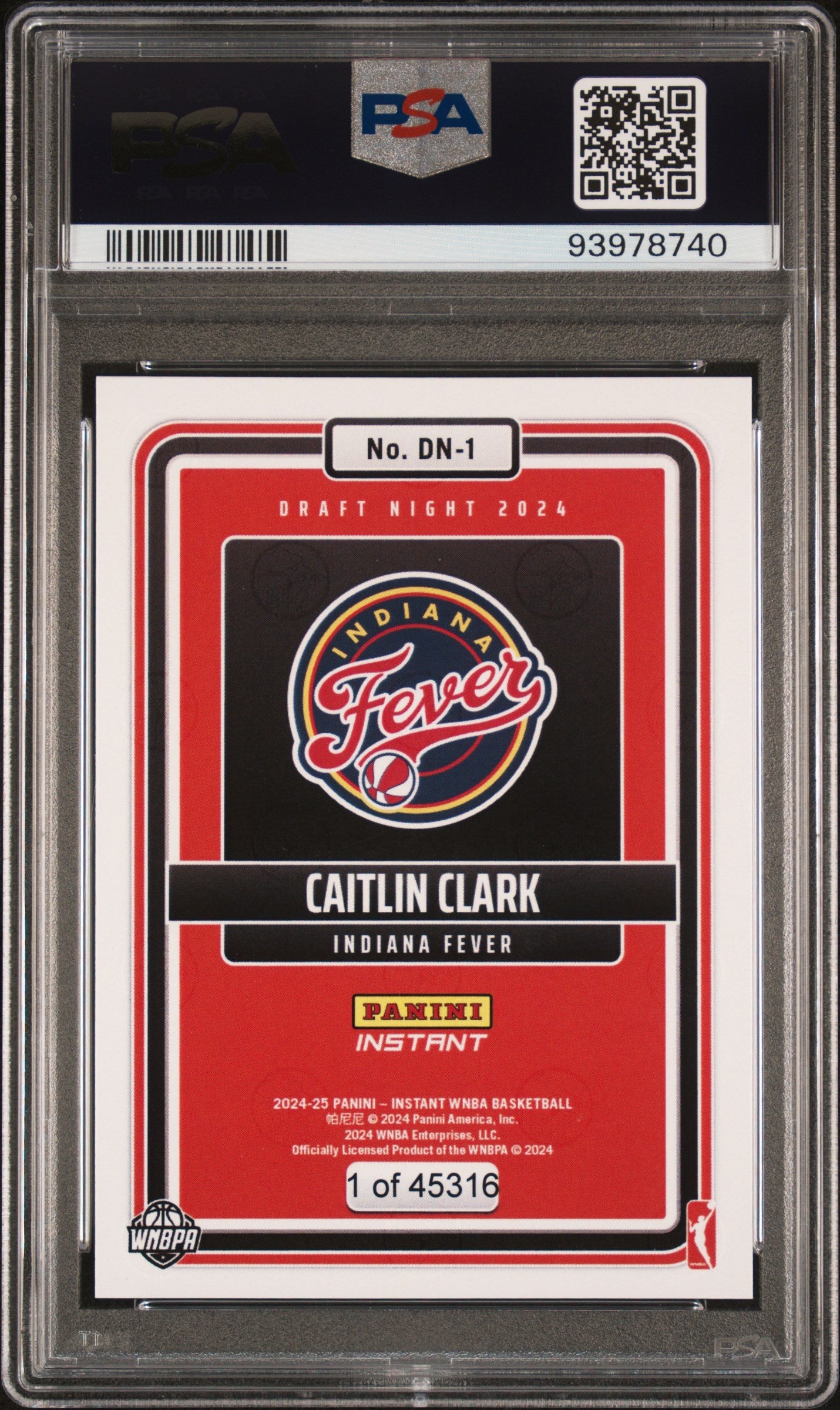 WNBA 2024 Panini Instant Caitlin Clark Draft Night #DN1 Rookie Card | PSA 9 WNBA 2024 Panini Instant Caitlin Clark Draft Night #DN1 Rookie Card | PSA 9