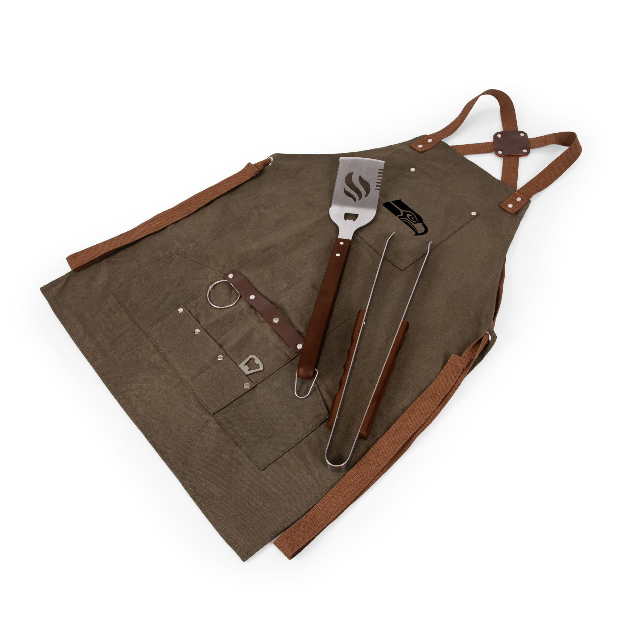 Seattle Seahawks BBQ Apron with Tools & Bottle Opener