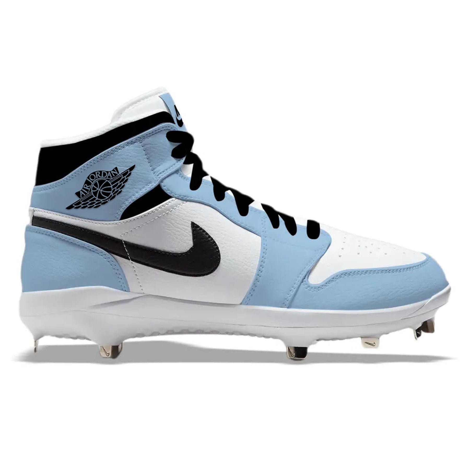 "University Blue" Jordan 1 Retro Cleats - Size 11 Low Top MCS