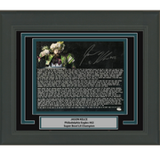 Framed Autographed/Signed Jason Kelce Super Bowl Parade Speech Transcript Mummers Philadelphia Eagles 16x20 Football Photo PSA/DNA COA
