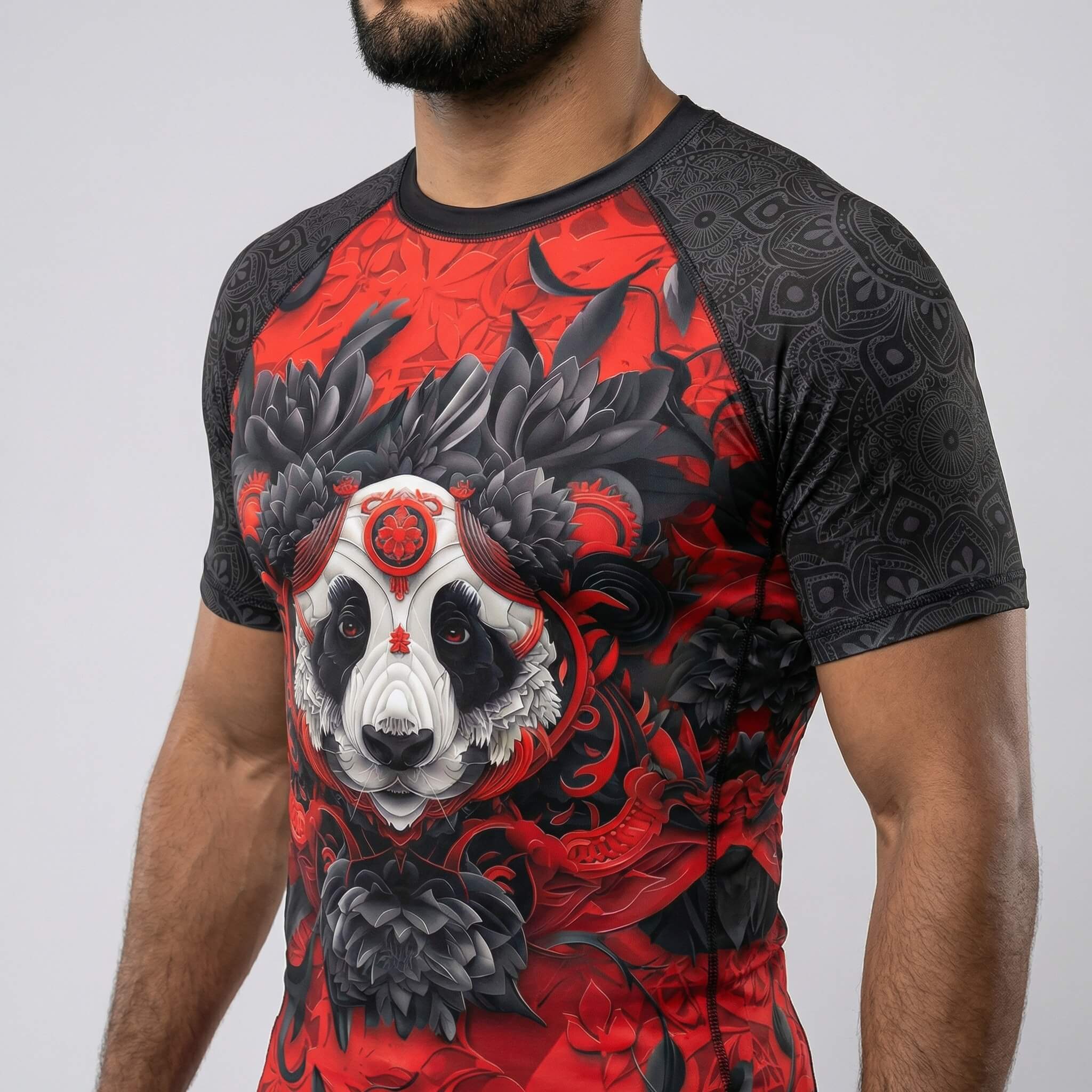 Lotus Panda Short Sleeve Rash Guard