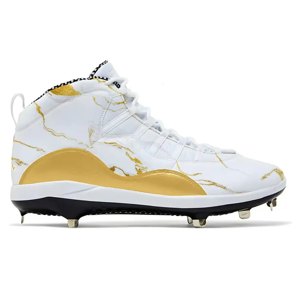 "Marble Gold” Jordan 10 Retro Metal Baseball Cleats