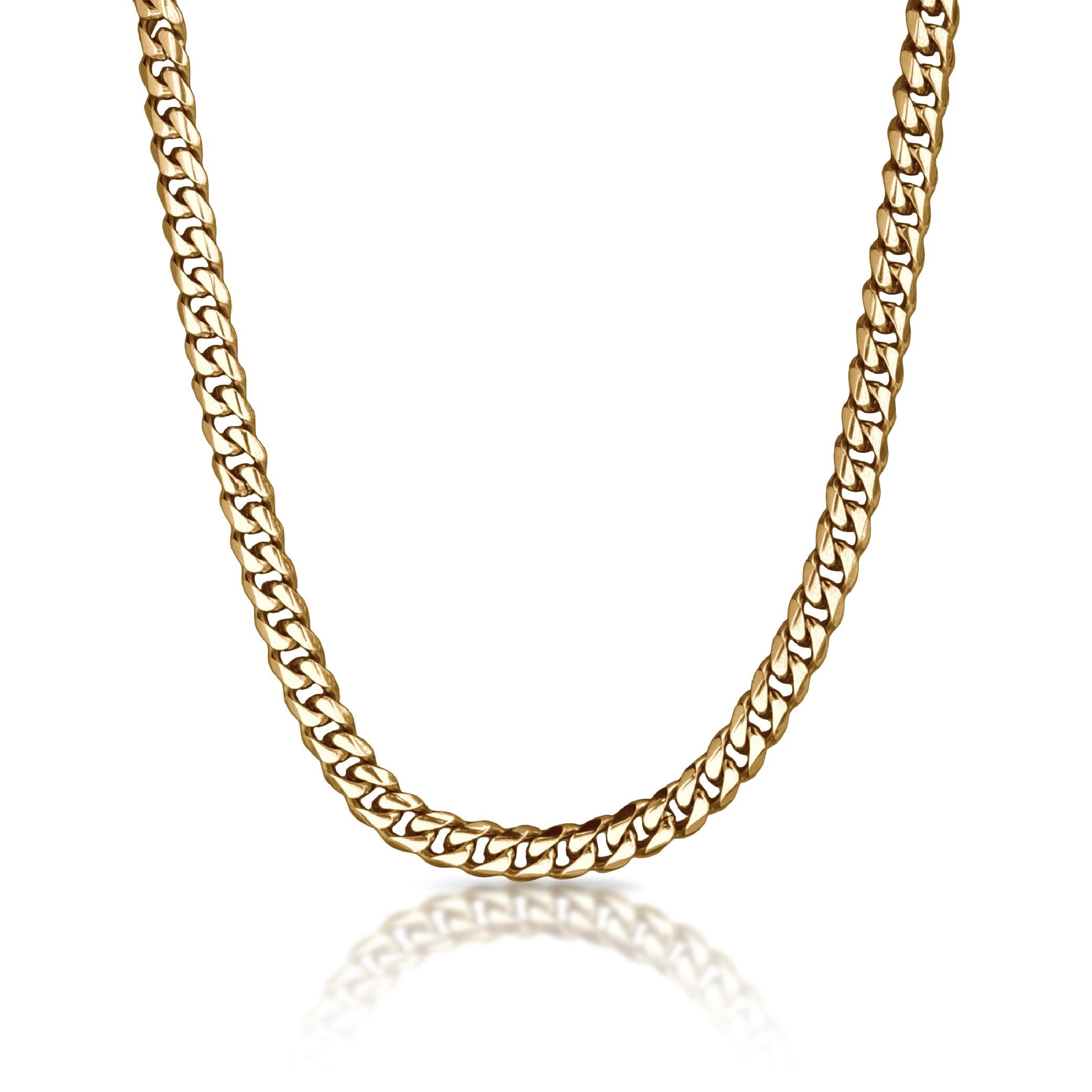 9mm Cuban Link 14K Gold Plated Stainless Steel Chain Necklace