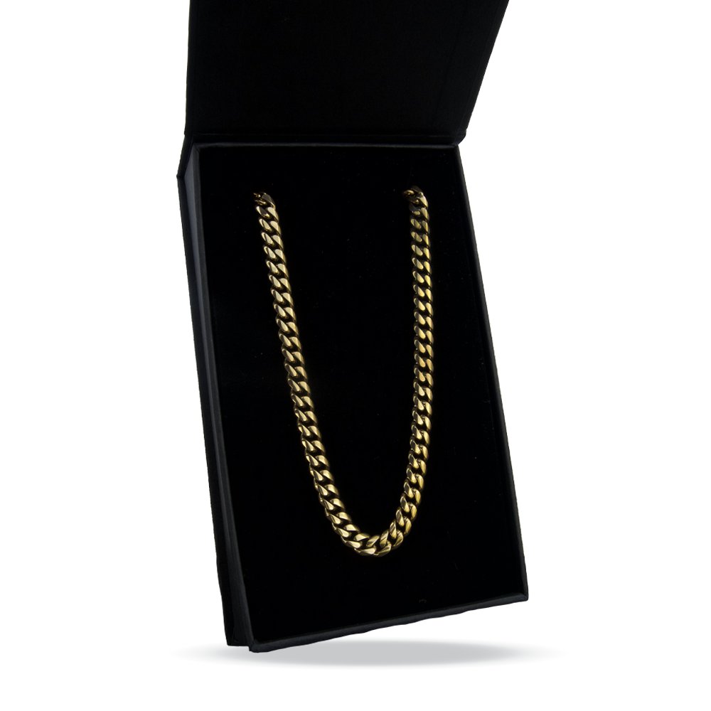 6mm Cuban Link 14K Gold Plated Stainless Steel Chain Necklace